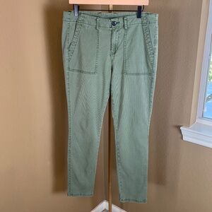 CAbi Olive Green Utility Pants Size 14 Stretch Cotton